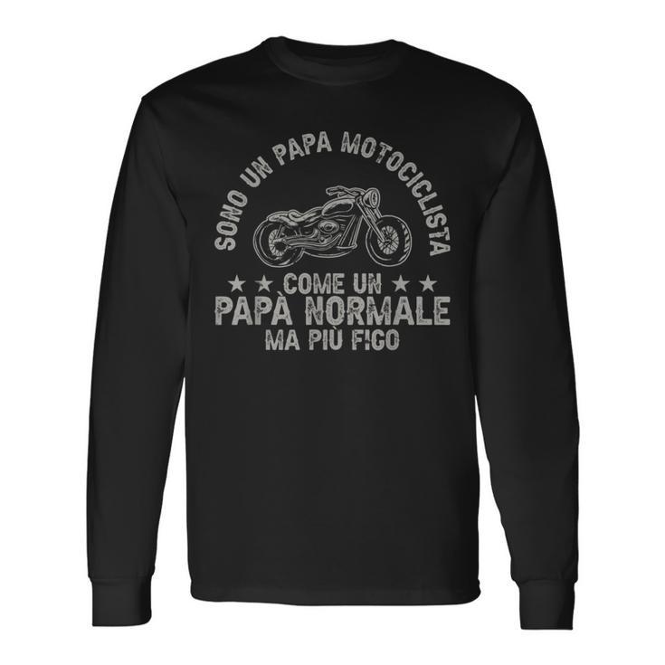 Uomo Festa Del Papàono Un Papà Motociclista Moto Maglietta a maniche lunghe