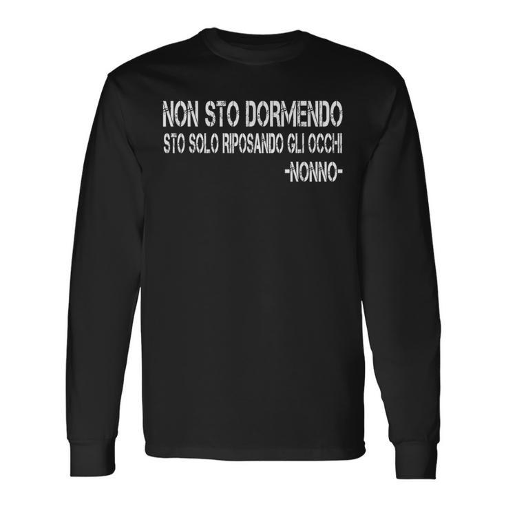 Uomo Nonto Dormendotoolo Riposando Gli Occhi Papà E Nonno Maglietta a maniche lunghe