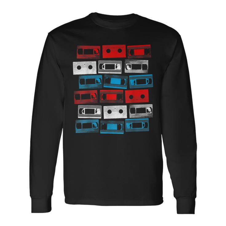 Vhs Usa カセットテープ 1980年代 ビデオ レトロ 映画 長袖Tシャツ