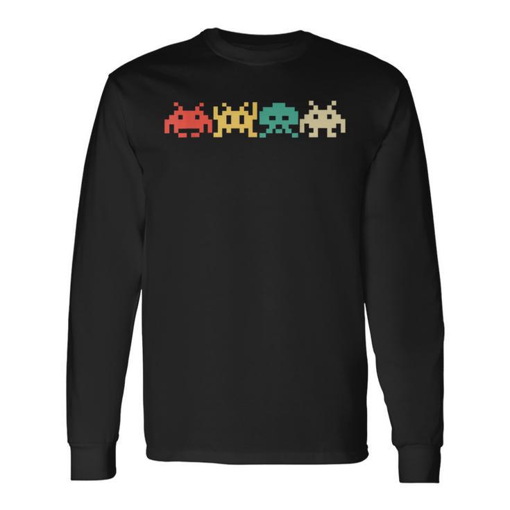 Videojuego De Los 80Sintage Retro Arcade Camiseta de manga larga