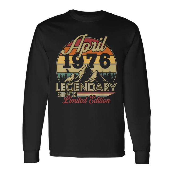 Vintage Cadeau D'anniversaire 50 Ans Pour Né En Avril 1976 T-shirt à manches longues