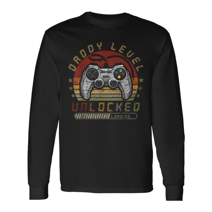 Vintage Retro Papà Livellobloccatoideo Gamer Gaming Papà Maglietta a maniche lunghe