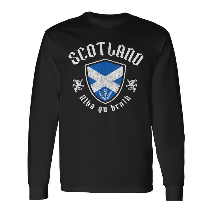 We Lovecotland Alba Gu Brath スコットランド国旗 プライド ヴィンテージ 長袖Tシャツ