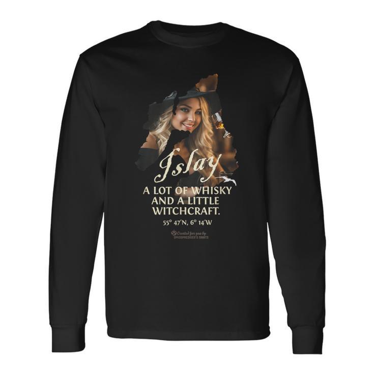 Whisky Islay アウトライン A Little Witchcraft A Lot Of Whisky 長袖Tシャツ