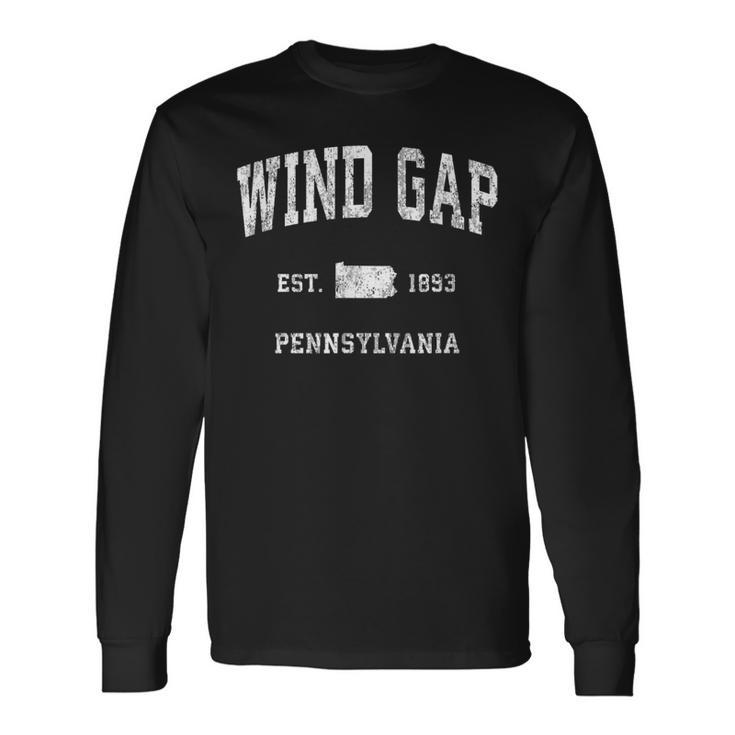 Wind Gap ペンシルバニア Pa ビンテージ アスレチック スポーツデザイン 長袖Tシャツ