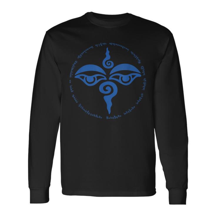 Yeux De Bouddha Tibétain 100Yllabes Mantra T-shirt à manches longues