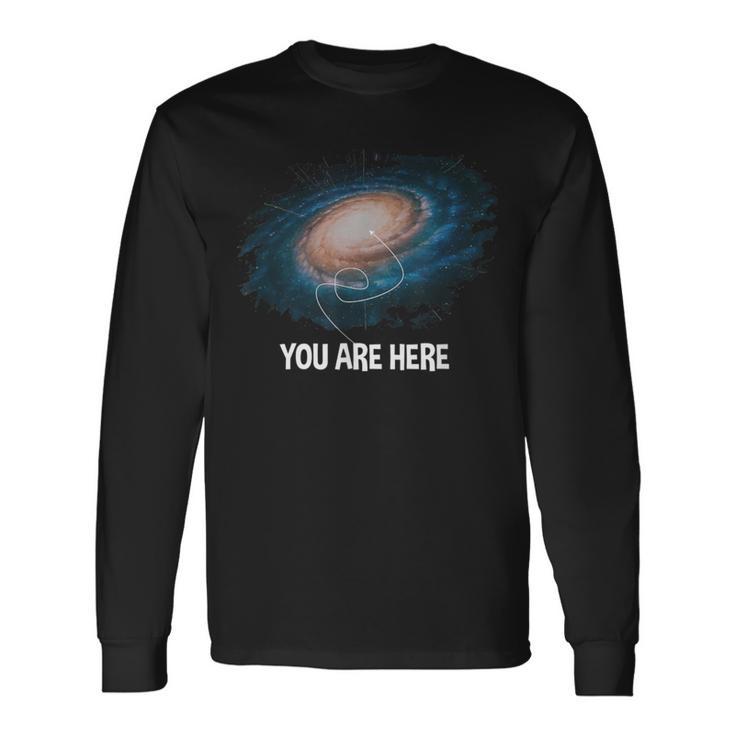 You Are Here 宇宙 銀河 天文学 長袖Tシャツ
