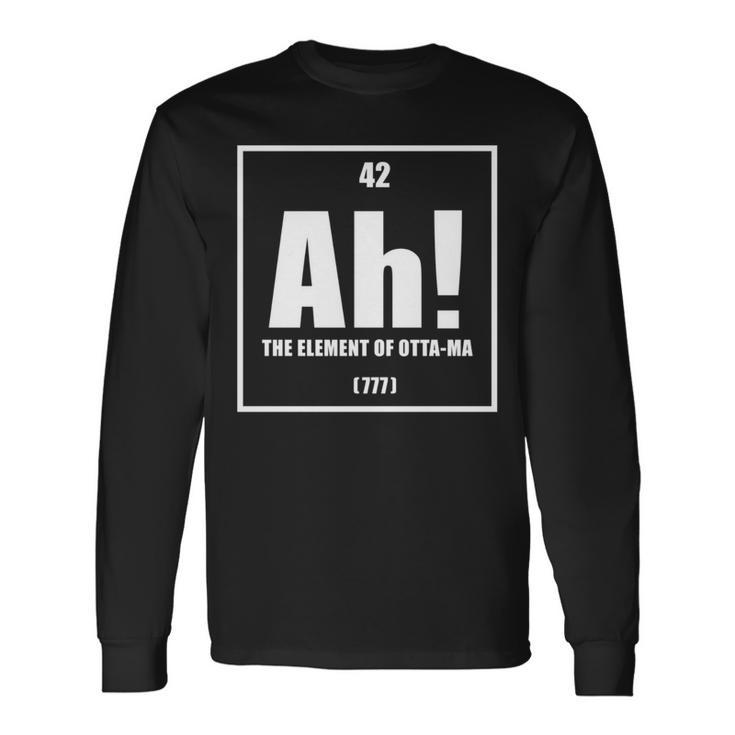 おったま Ah 元素デザイン おもしろ理系 サプライズ要素 42 ナンバー グラフィック 長袖tシャツ 長袖Tシャツ
