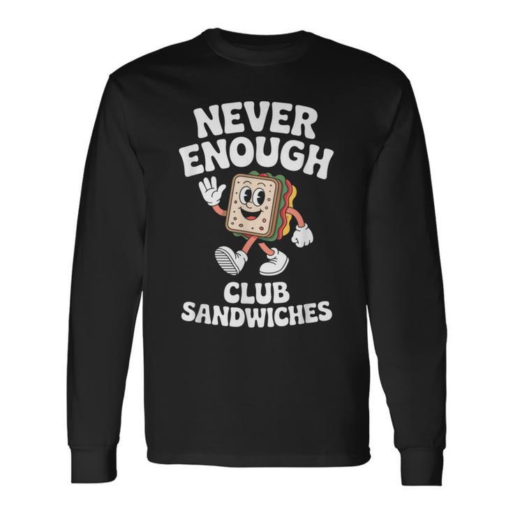 おもしろクラブサンドイッチまたはクラブサンドイッチ レトロ 長袖Tシャツ