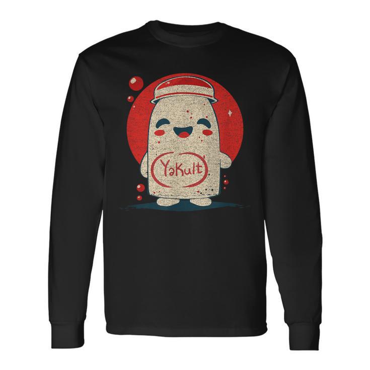 かわいい 和 ヨーグルト ヤクルトミルク 飲料 ヤクルト 長袖Tシャツ