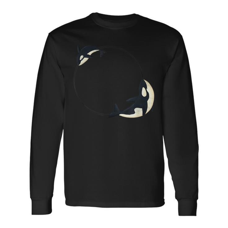 かわいい 海 動物 クジラ シャチ かっこいい メンズ レディース オーカ 長袖Tシャツ