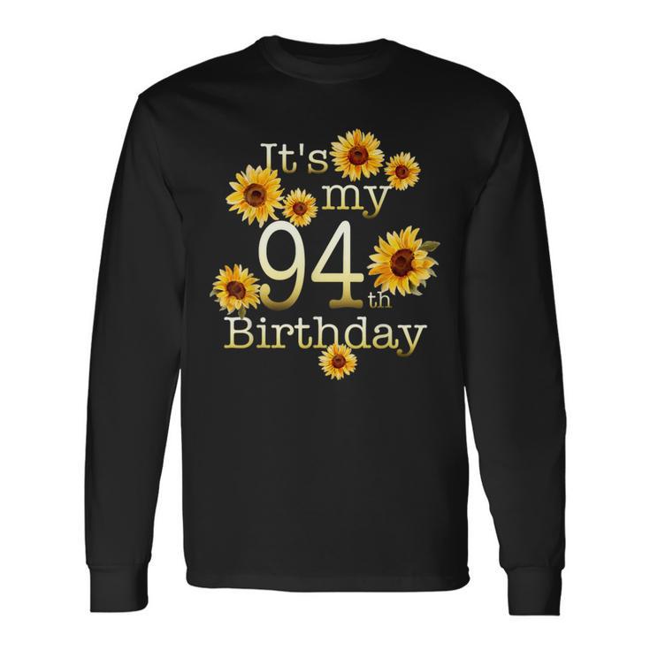 かわいいひまわり 94歳の誕生日 94歳の誕生日 長袖Tシャツ