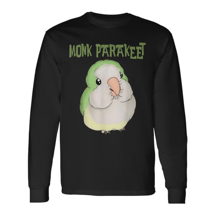 かわいいオキナインコインコクエーカーオウム鳥の恋人 長袖Tシャツ