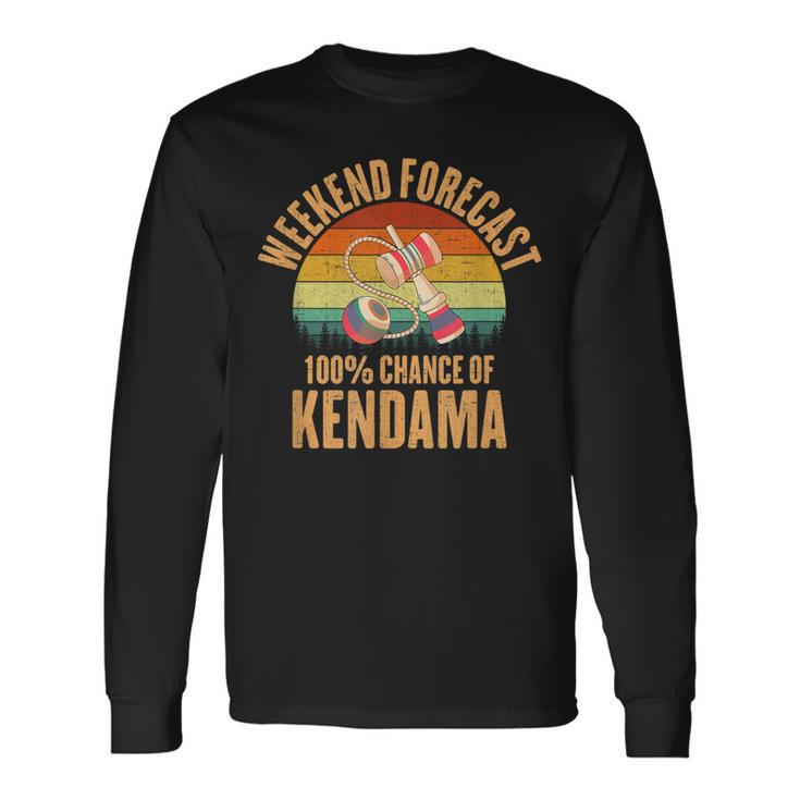 けん玉予報 レトロ けん玉 長袖Tシャツ