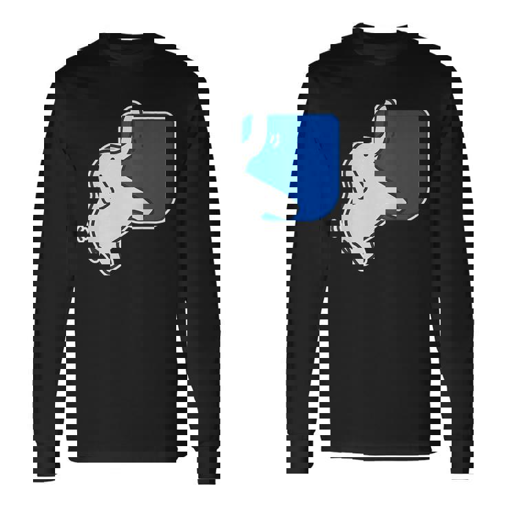 ぞうさん 象《鼻でぶらぶら》（いん ざ ポケット）ワンポイント 胸【どうぶつフレンズ】動物 かわいい 面白い 長袖Tシャツ ギフトのアイデア