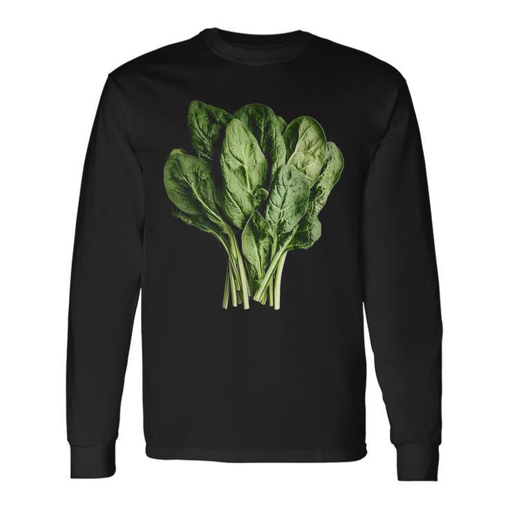 ほうれん草 野菜モチーフ イラスト ほうれん草 長袖Tシャツ