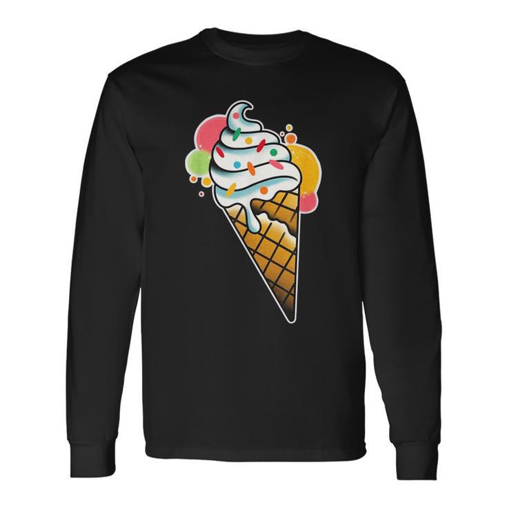 アイスクリームコーン×スプリンクルワッフルコーン 長袖Tシャツ