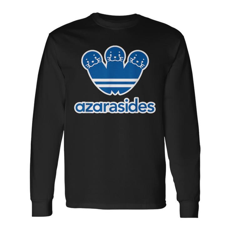 アザラシデス Azarasides《ブルー 青》ゴマちゃん ブランド パロディ 面白い かわいい 長袖Tシャツ