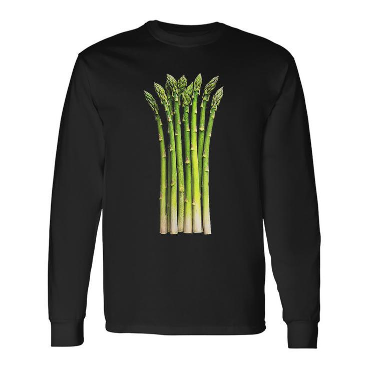 アスパラガス 野菜 グラフィックアート アスパラガス 長袖Tシャツ