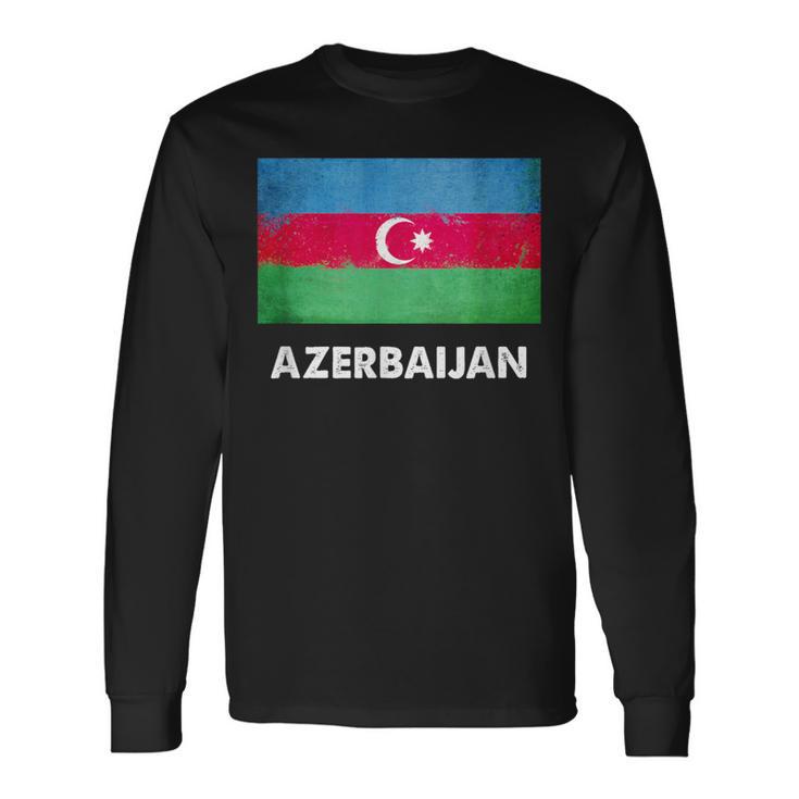 アゼルバイジャン国旗tシャツ 長袖Tシャツ