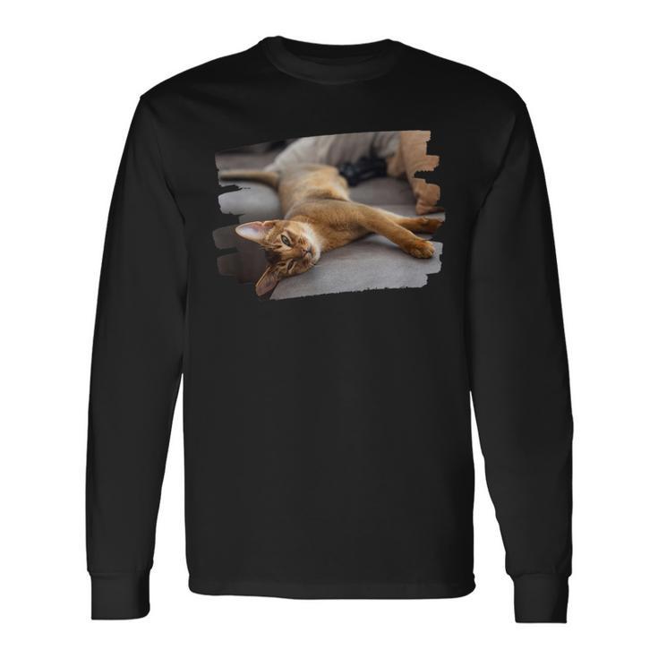 アビシニアン・フェリス・カタス 長袖Tシャツ