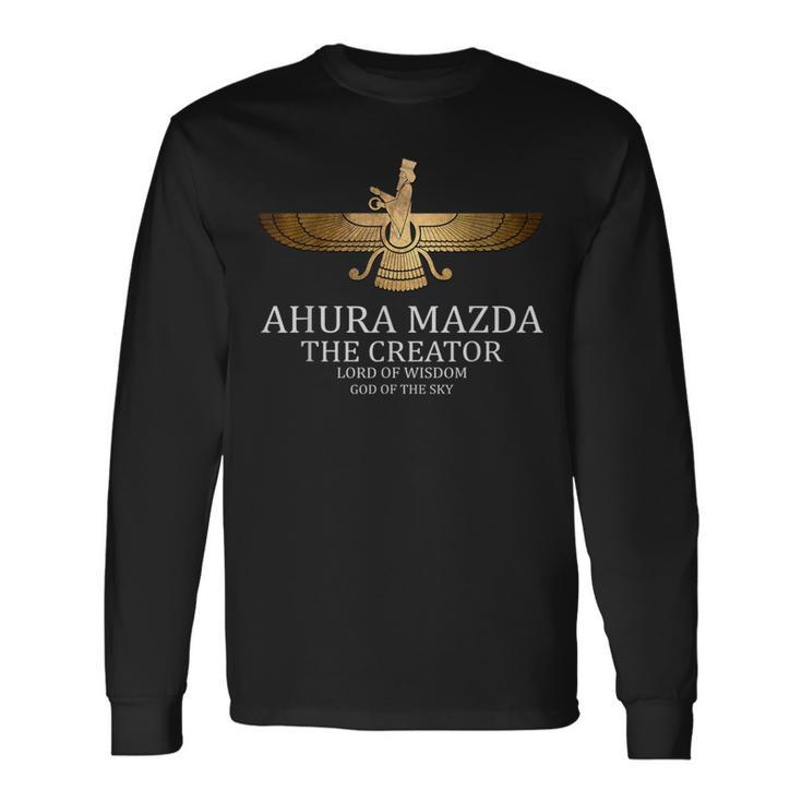 アフラ・マズダー 古代ペルシャの神 ゾロアスター教のシンボル 長袖Tシャツ ギフトのアイデア