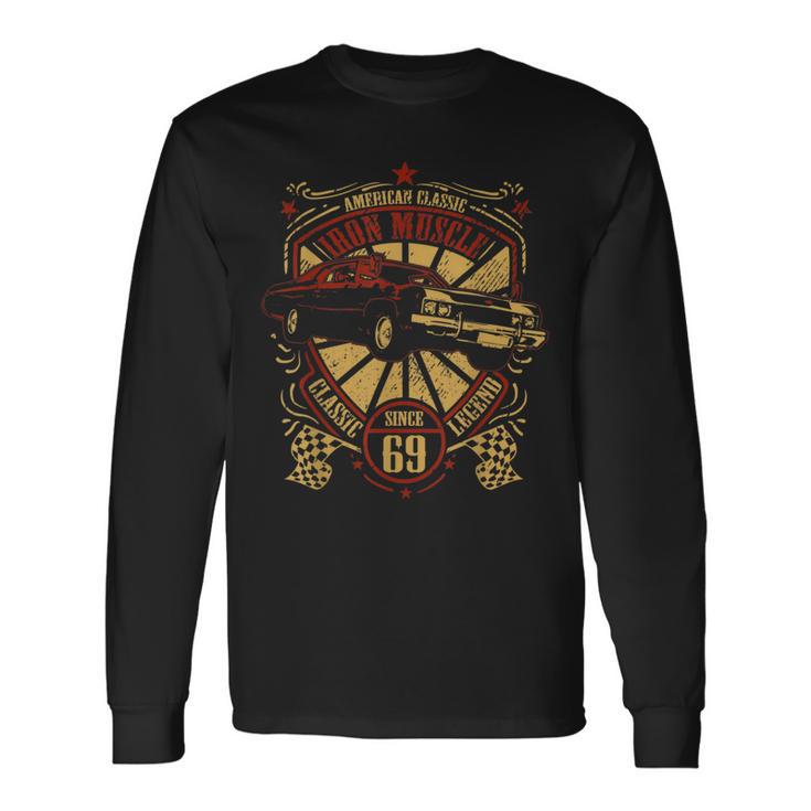 メンズ アメリカクラシック・オールドタイマー・ロカビリー・ホットロッド・マッスルカー 長袖Tシャツ