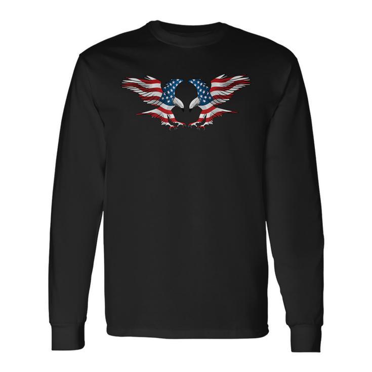 アメリカンイーグルから服 米国旗 メンズ 愛国的な 長袖Tシャツ