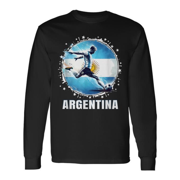 アルゼンチン選手のためのアルゼンチン T シャツ レトロ ボーイズ アルゼンチン 長袖Tシャツ