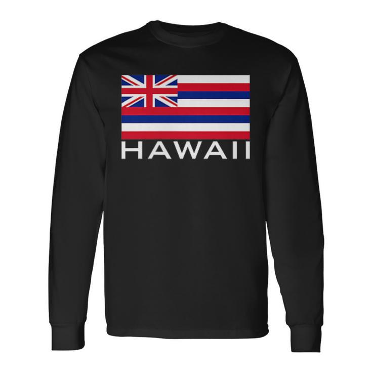アロハのハワイ州旗 長袖Tシャツ