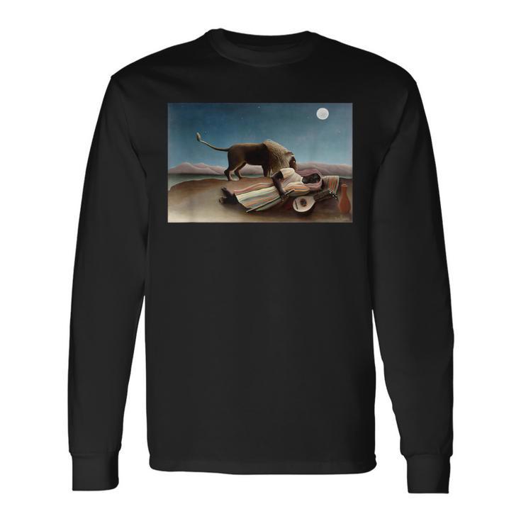 アンリ・ルソー作「眠れるジプシー」1897 長袖Tシャツ