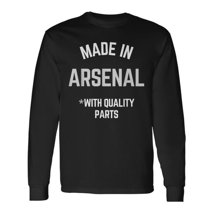 アーセナル製 面白いスローガン Born In アーセナル 長袖Tシャツ
