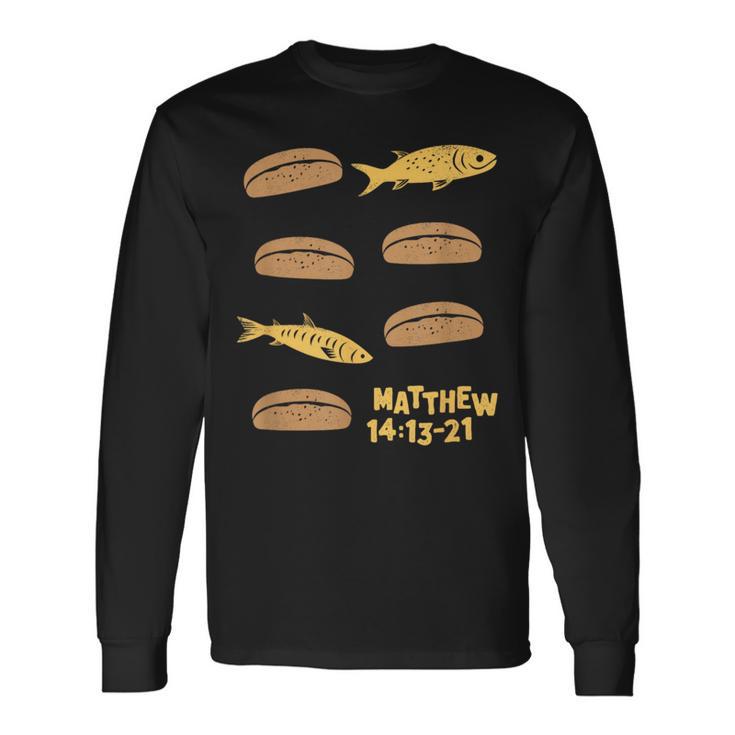 イエス・フィード 5000 5 一斤のパン 2 魚 聖書 物語 長袖Tシャツ
