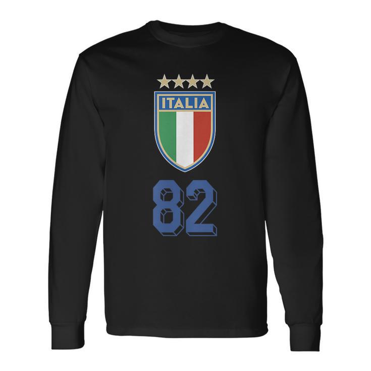 イタリア 1982 ワールドカップ サッカー ヴィンテージ クレスト グラフィック 長袖Tシャツ