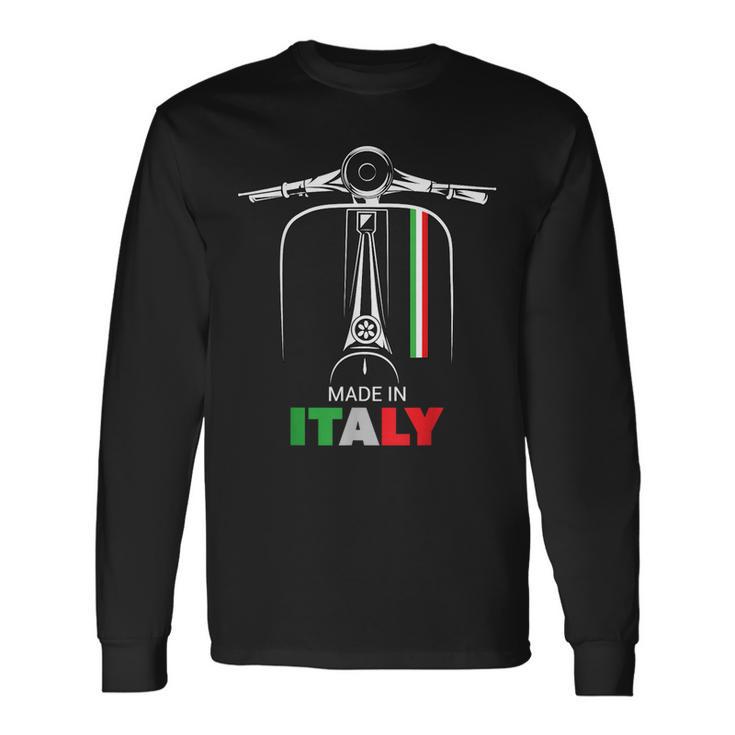 イタリアのバイカーライダーオートバイ愛イタリアスクーターバイクスクート 長袖Tシャツ