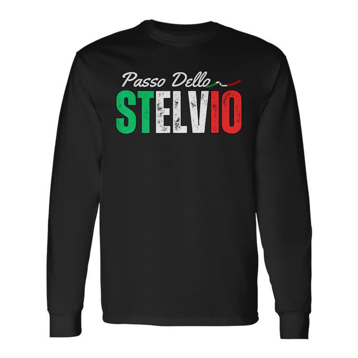 イタリア山アルプス旅行 パッソ・デッロ・ステルヴィオ メンズ レディース 長袖Tシャツ