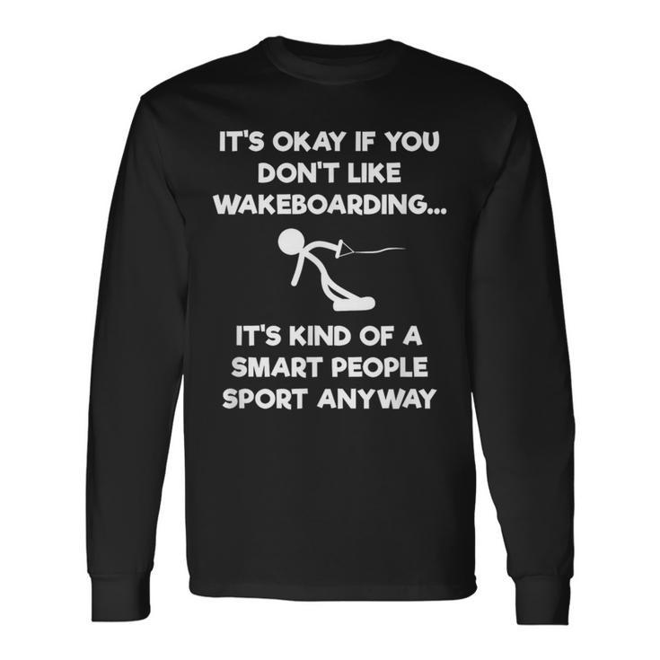 ウェイクボードtシャツ 面白いスマートピープル ウェイクボード 長袖Tシャツ