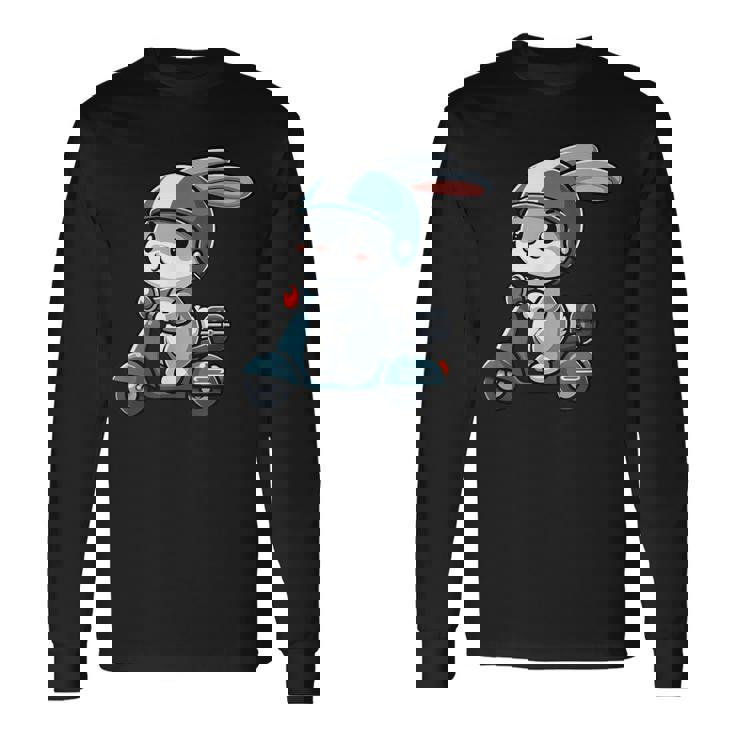 ウサギ スクーター ペット 面白い オートバイ 長袖Tシャツ ギフトのアイデア