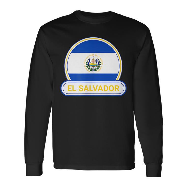 エルサルバドル国バッジ エルサルバドル国旗 長袖Tシャツ