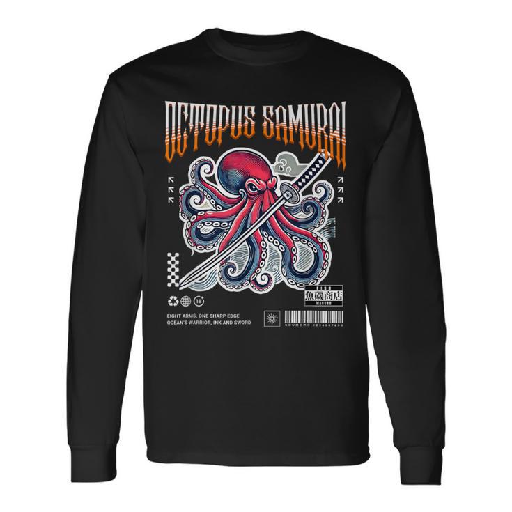 オクトパス侍 エイトアームズ 戦士 メンズ レディース 長袖Tシャツ