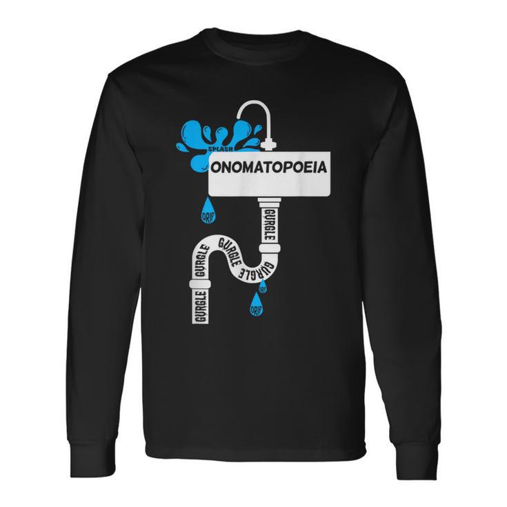 オノマトペ 創作文 英語教師 長袖Tシャツ