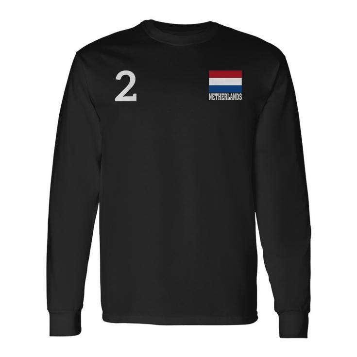 オランダ 2号 国旗 国 遺産 長袖Tシャツ
