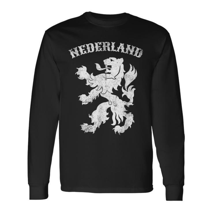 オランダ レトロ オランダ ライオン クラウン オランダ プライド 長袖Tシャツ