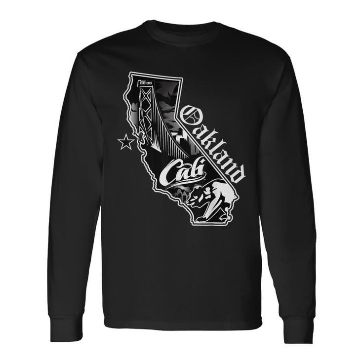 オークランド カリフォルニア マップ ノーザンカリ ベイエリア Ca 長袖Tシャツ