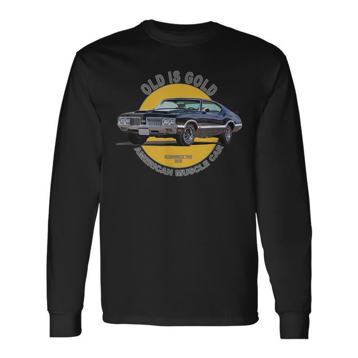 オールズモビル 442 アメリカンマッスルカー 60年代 70年代 オールドイズゴールド 長袖Tシャツ ギフトのアイデア