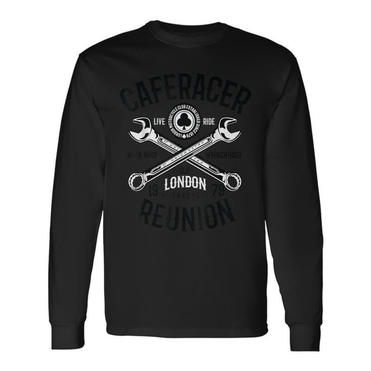 カフェレーサーtシャツ オールドタイマーデザイン 長袖Tシャツ