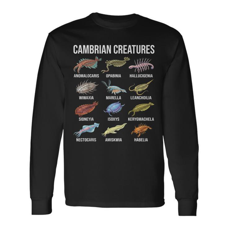 カンブリア紀の生き物 古生物学 化石 海洋生物 長袖Tシャツ