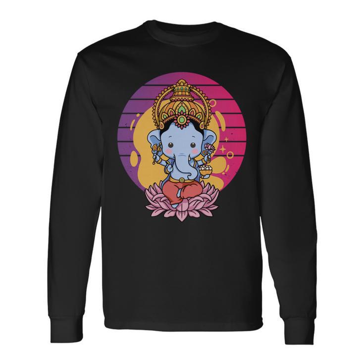 ガネーシャ 象 ヒンドゥー教の神 ガネーシャ 河合主 ガネーシャ 長袖tシャツ 長袖Tシャツ