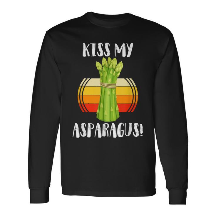 キスマイアスパラガス 野菜ミーム 農家 オーガニック ガーデニング 長袖Tシャツ