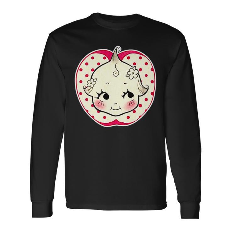 キューピー 赤ちゃん りんご 水玉 長袖tシャツ 長袖Tシャツ